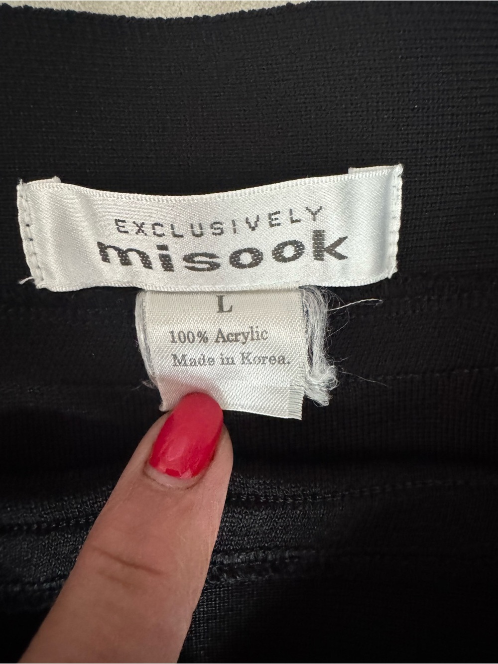 Misook Black Knit Maxi Skirt L Side Slit Minimalist Quiet Luxury J34 - Picture 6 of 6